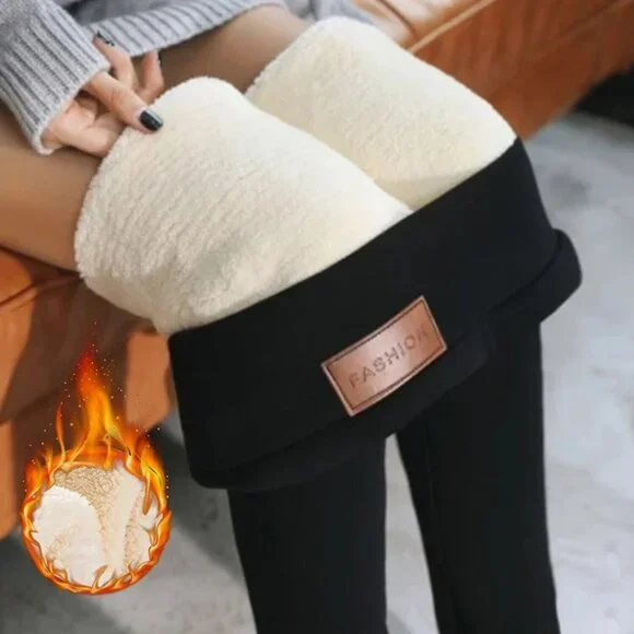 Women's Winter Sherpa Fleece Lined Leggings Thick Cashmere Warm Thermal Pants - Picture 2 of 7